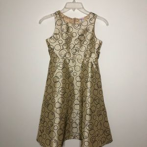 Little Girls Tan &Black Sleeveless Dress